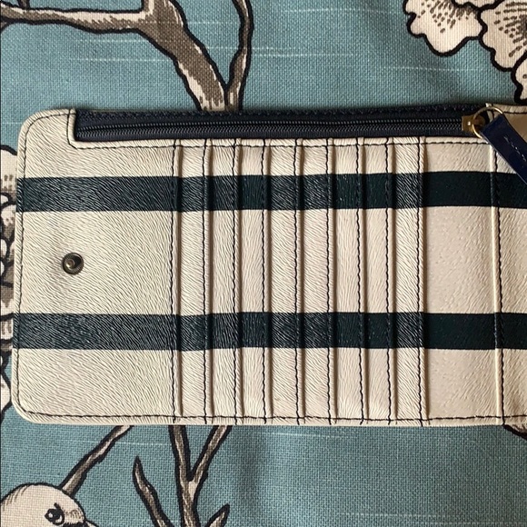 Sporty Navy & White Striped Clutch Wallet - Picture 4 of 5
